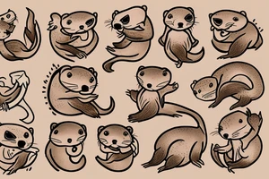 Cute Otter tattoo idea