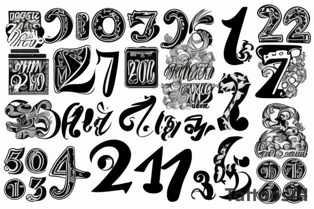 47 number tattoo idea