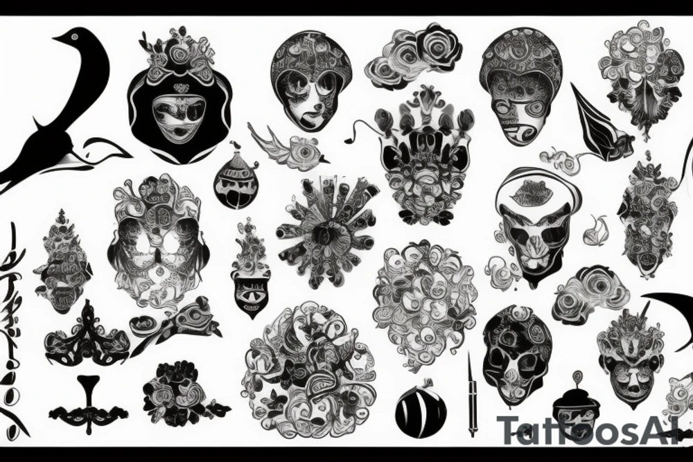 Miscuglio tra fenice e viaggiare nel mondo tattoo idea