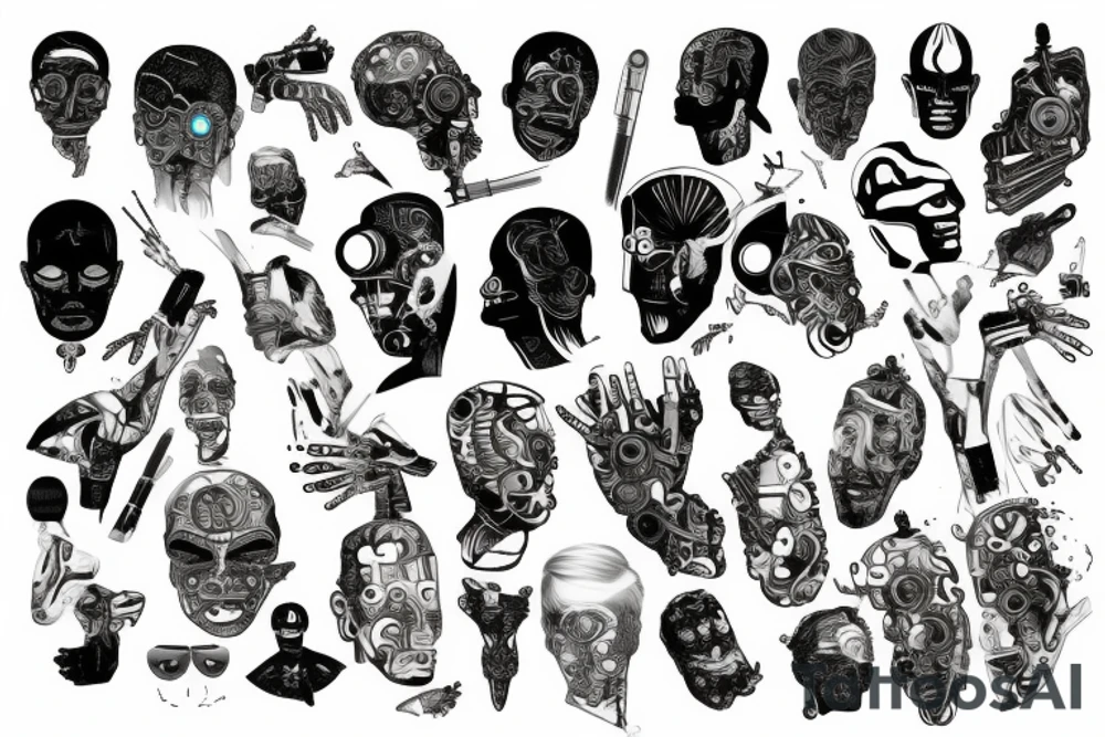 Mózgo ośmiornica cyborg tattoo idea