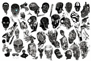 Mózgo ośmiornica cyborg tattoo idea