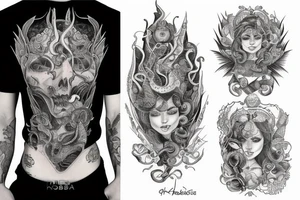 Naga kobieta tattoo idea