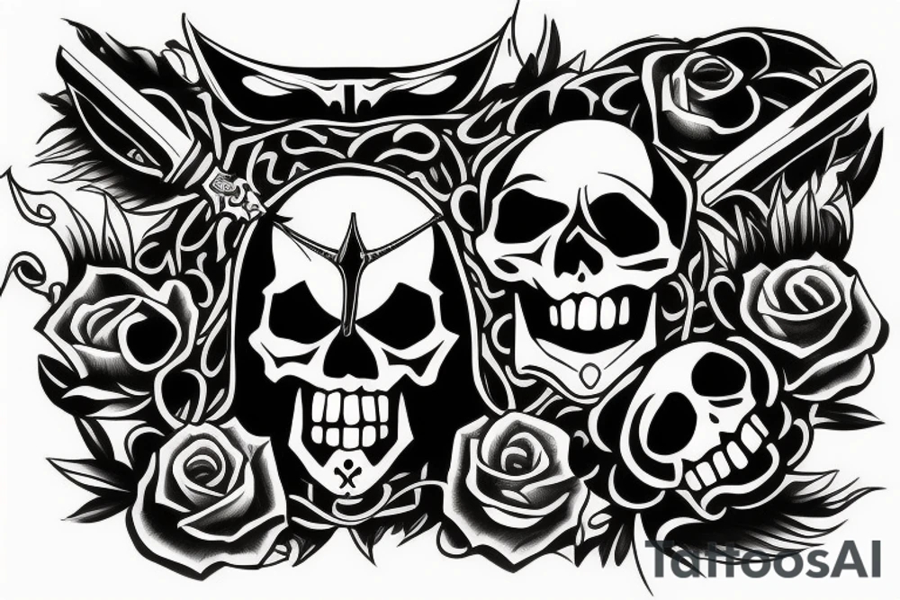 skull, sword tattoo idea