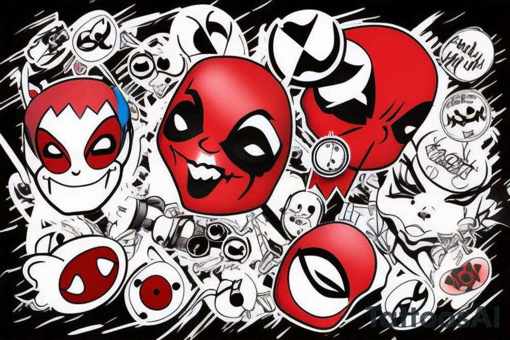 Harley Quinn love Deadpool tattoo idea