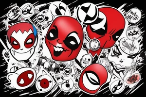 Harley Quinn love Deadpool tattoo idea