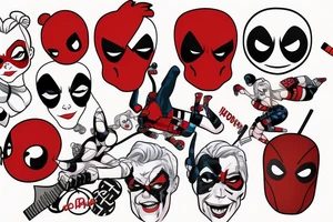 Harley Quinn love Deadpool tattoo idea