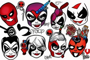 Harley Quinn love Deadpool tattoo idea