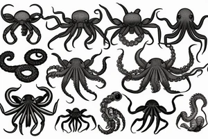 octopus fighting crab tattoo idea