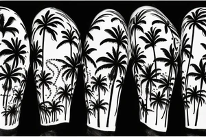 Palm trees at midnight tattoo idea