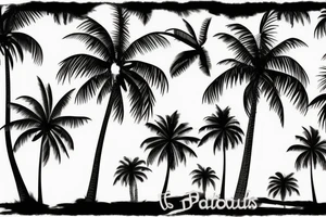 Palm trees at midnight tattoo idea