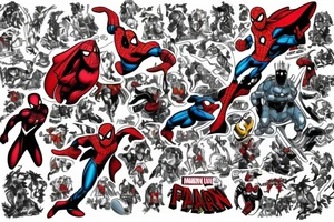 Marvell fun, comics fun, thor, iron Man, spiderman tattoo idea