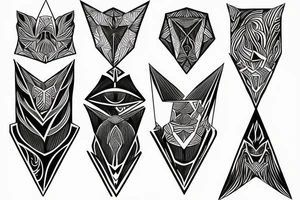 forest triangle mountain tattoo idea