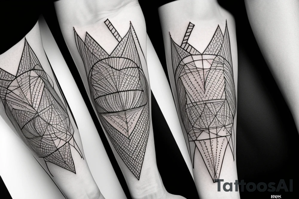forest triangle mountain tattoo idea