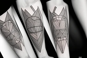 forest triangle mountain tattoo idea