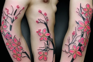 Phoenix with cherry blossom tattoo idea