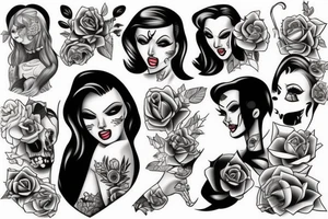 Dead pinup girl cartoon style tattoo idea