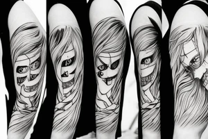 Scratch full arm Tokyo ghoul tattoo idea