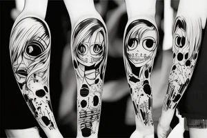 Scratch full arm Tokyo ghoul tattoo idea
