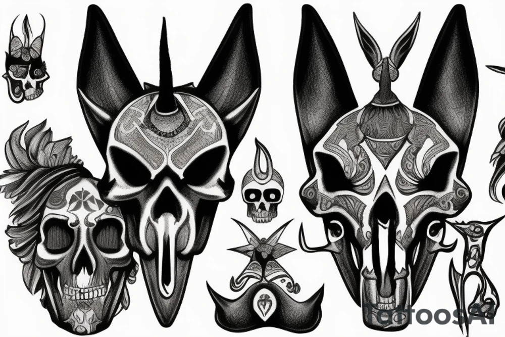 anubis with skull tattoo idea