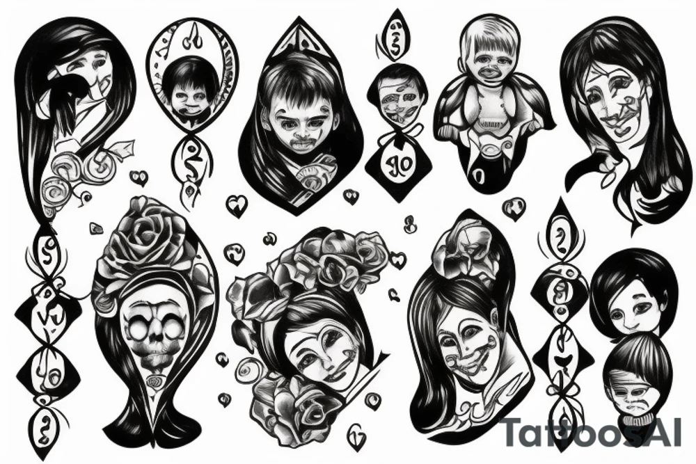 Representation of family
6 member family
River tattoo idea