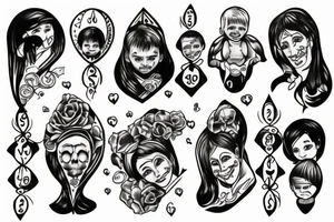 Representation of family
6 member family
River tattoo idea