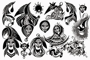 Representation of family
6 member family
River tattoo idea
