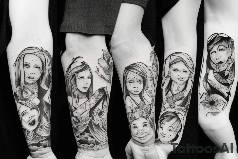 Representation of family
6 member family
River tattoo idea