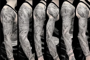 Showing the good and bad side of man with the theme of wealth tattoo idea