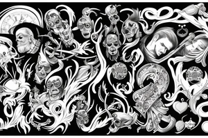 Showing the good and bad side of man with the theme of wealth tattoo idea