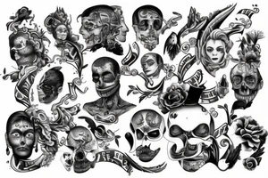 Showing the good and bad side of man with the theme of wealth tattoo idea