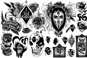 Showing the good and bad side of man with the theme of wealth tattoo idea