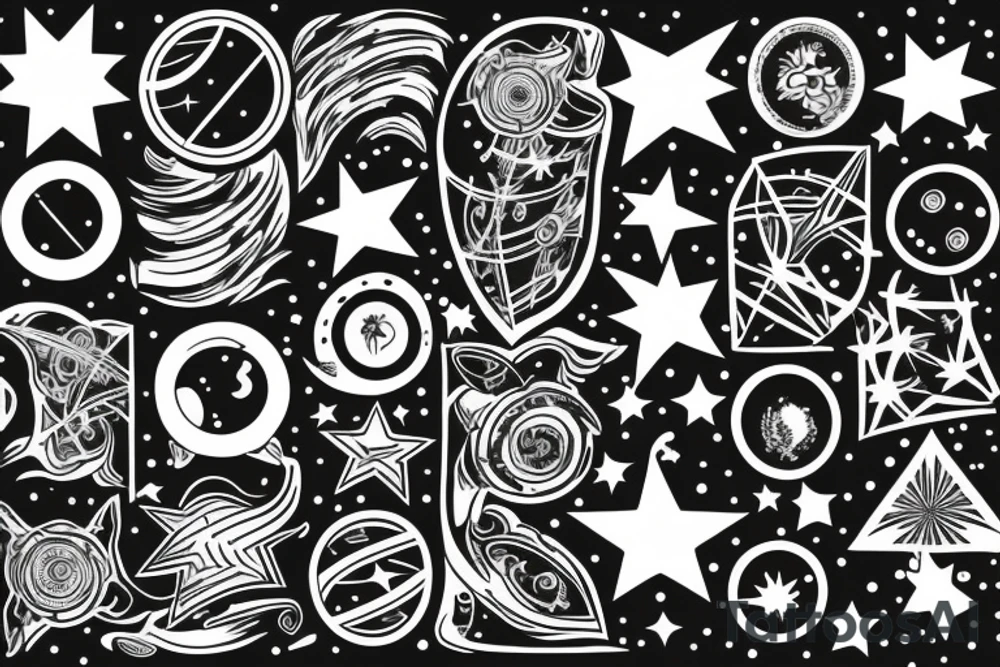 Father and son discovering the stars tattoo idea