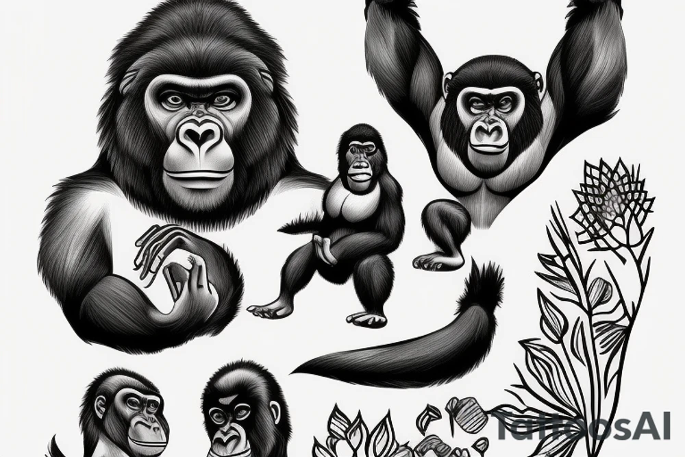Gorilla tattoo idea