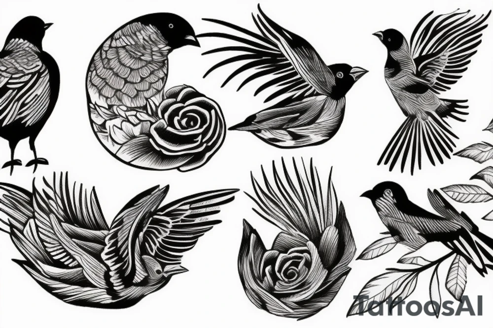 bird and mountain tattoo idea