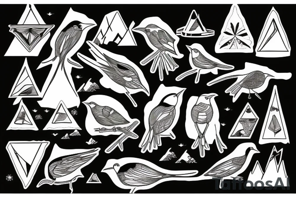 bird with mountain tattoo idea