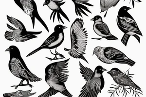 bird with waterfall tattoo idea