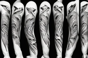 bird with waterfall tattoo idea