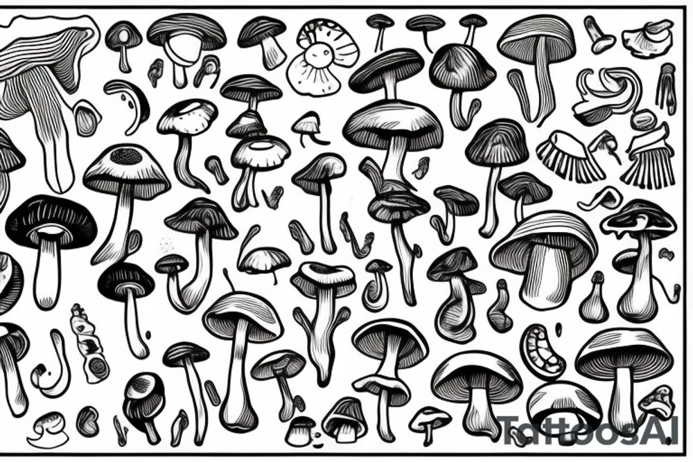 mushrooms tattoo idea