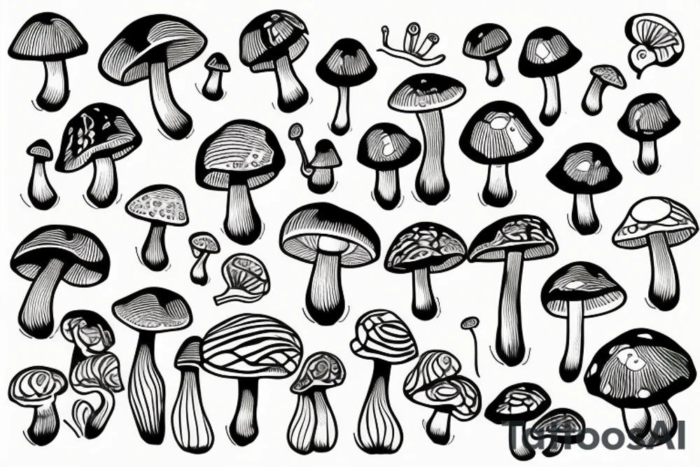 mushrooms tattoo idea