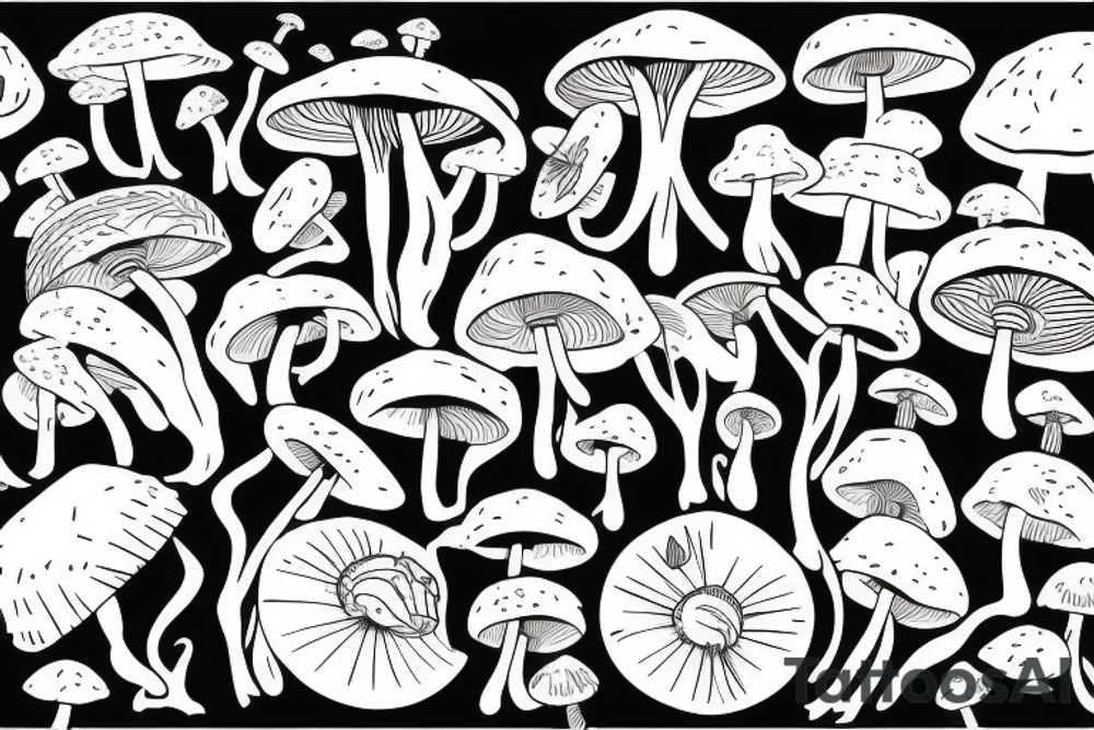 mushrooms tattoo idea