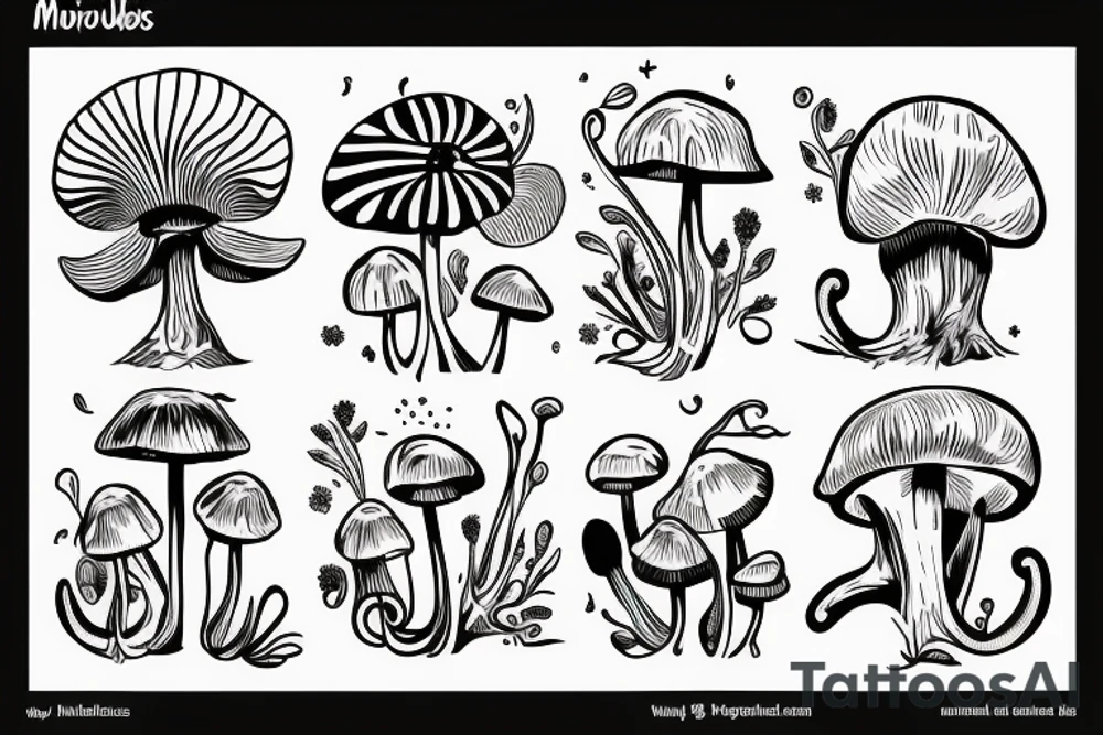 mushrooms tattoo idea