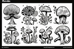 mushrooms tattoo idea