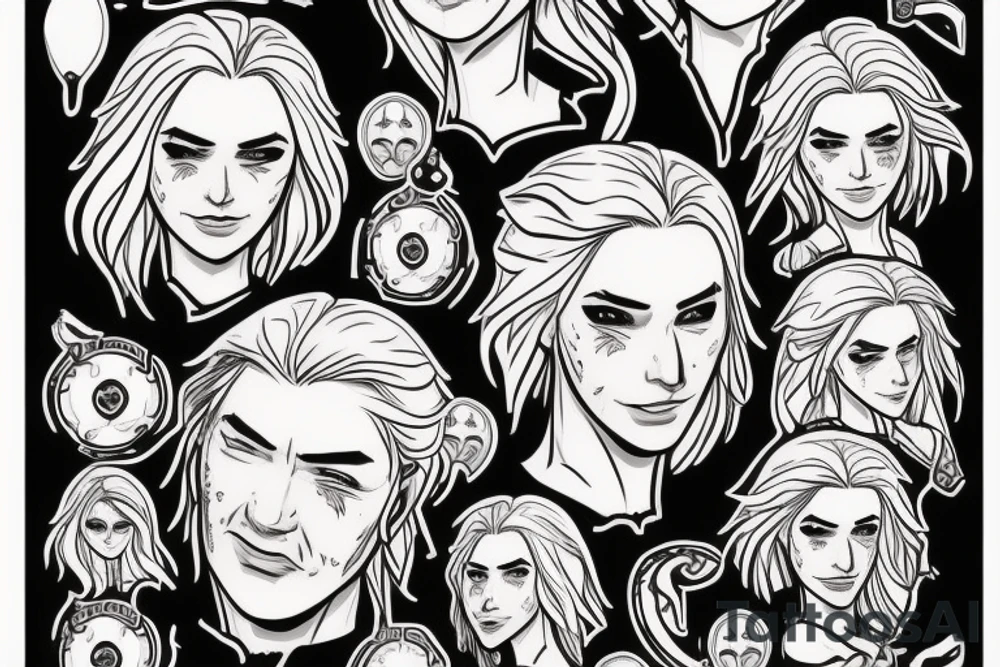 The wicher Geralt Yen and Ciri tattoo idea