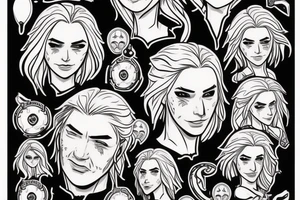 The wicher Geralt Yen and Ciri tattoo idea