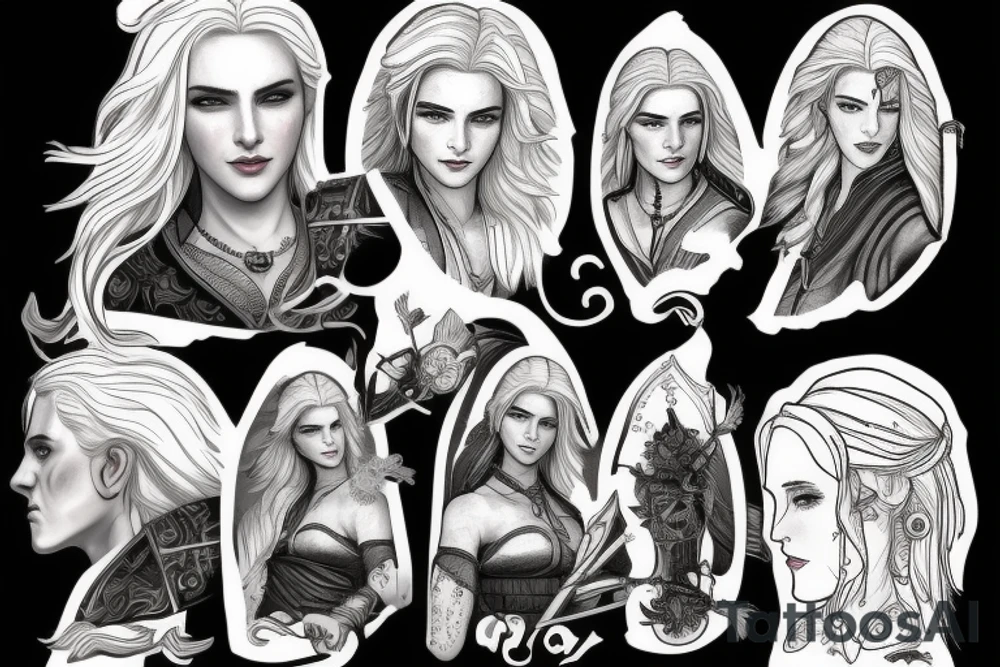 The wicher Geralt Yen and Ciri tattoo idea