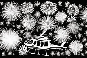 Helicopter fireworks tattoo idea