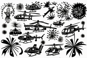 Helicopter fireworks tattoo idea