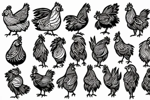 Chicken drum and woman tattoo idea