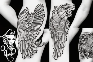 Chicken wing beautiful woman tattoo idea