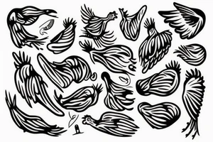 Chicken wing beautiful woman tattoo idea